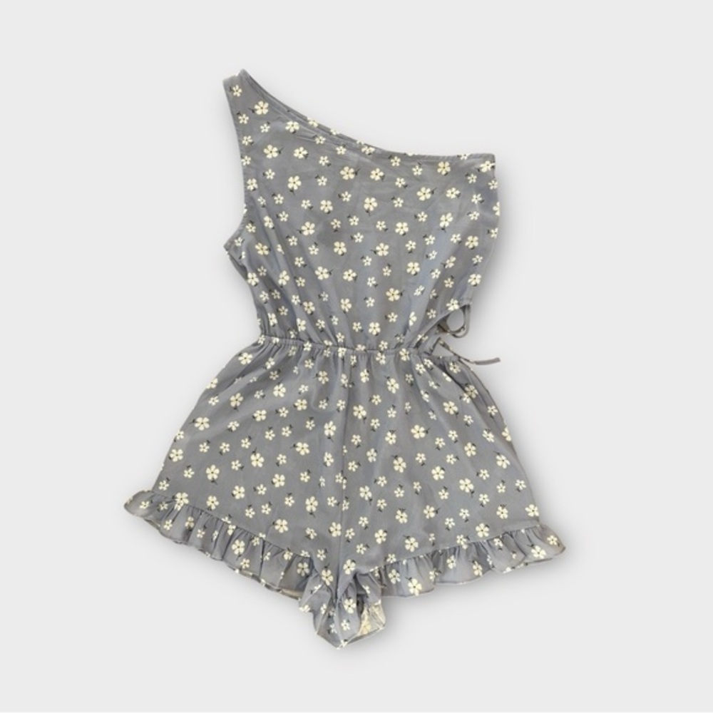 Charcoal Floral Romper